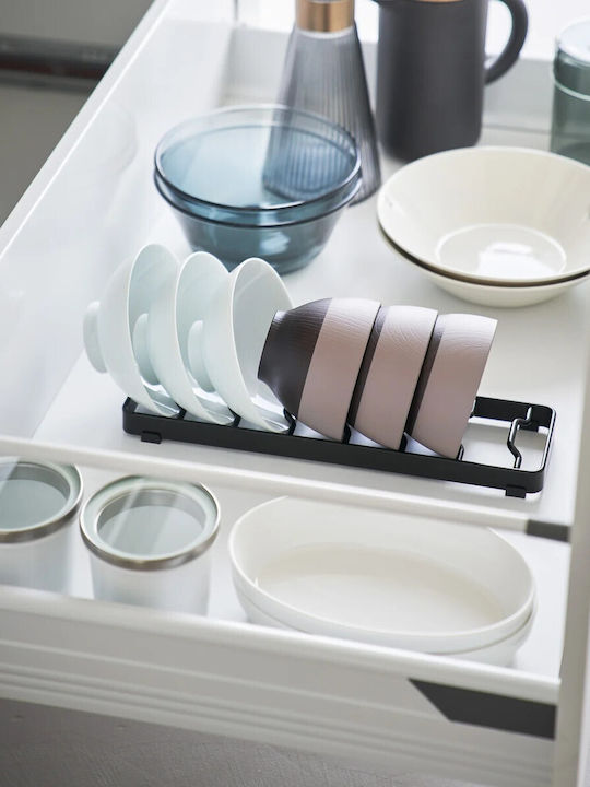 Yamazaki Tower Cabinet Dish Rack Inox in Black Colour 8.6x32x2.2cm