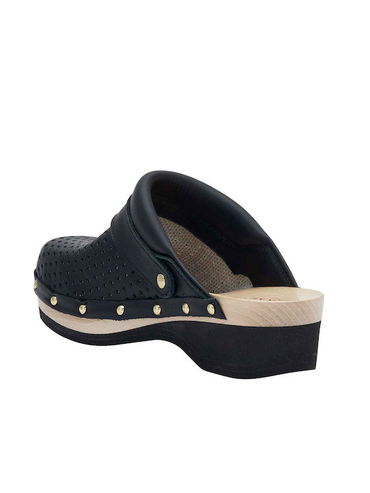 Scholl Pescura Keira Women's Leather Clogs Black