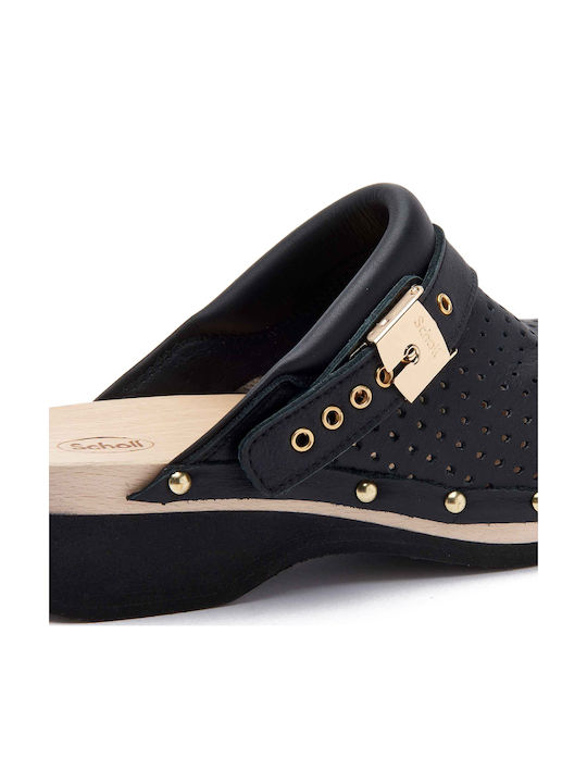 Scholl Pescura Keira Women's Leather Clogs Black