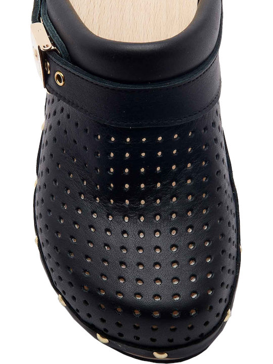 Scholl Pescura Keira Women's Leather Clogs Black