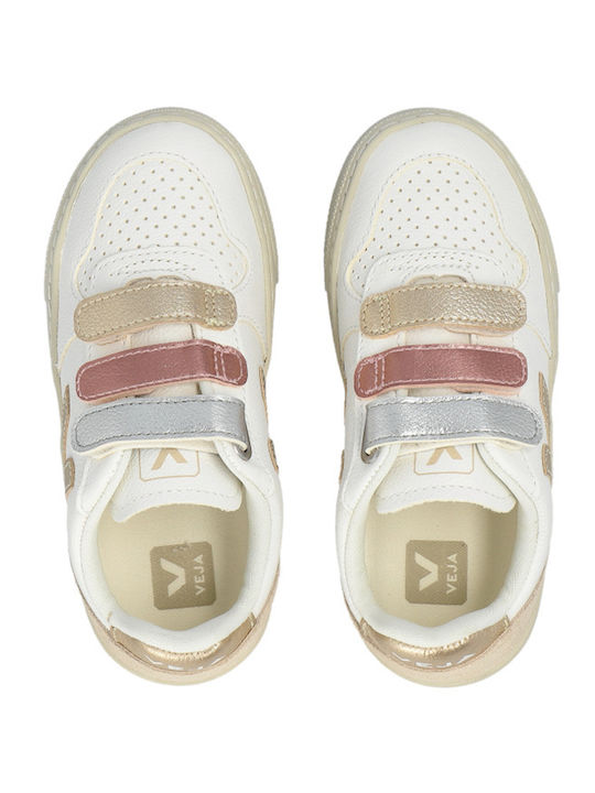 Kids Sneakers with Hoop & Loop Closure White