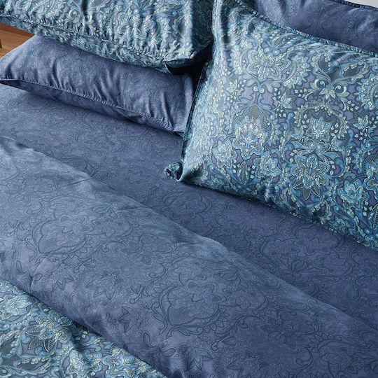 Kentia Комплект Плик за Завивка Памучен Кинг Сайз с 2 Калъфки 260x240 Sharif Blue - Veraman