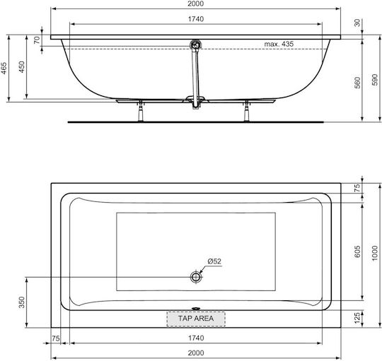 Ideal Standard Вана Акрил 200x100см
