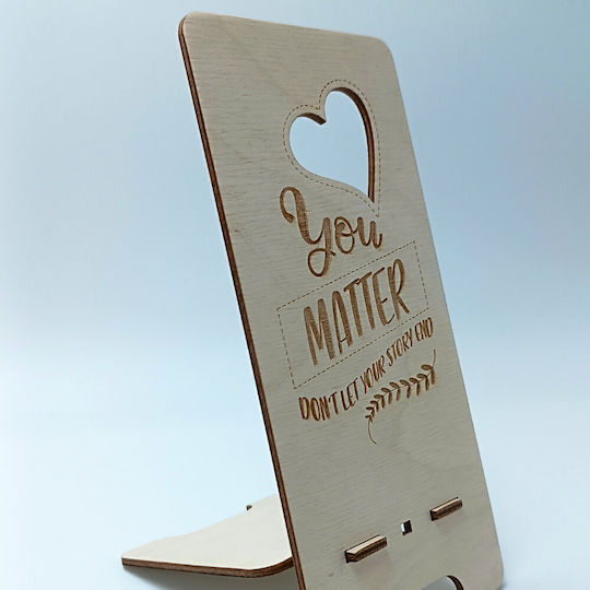 Wooden Desk Stand for Mobile "you Matter" Toxylo