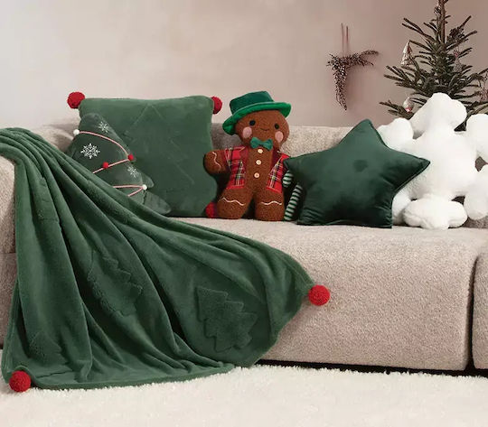 Nef-Nef Homeware Trees Χριστουγεννιάτικο Διακοσμητικό Μαξιλάρι Τετράγωνο Πράσινο 45x45εκ.