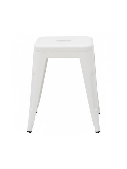 Hocker Für die Küche Metall Utopia Λευκή Ματ Απόχρωση 30x30x45cm