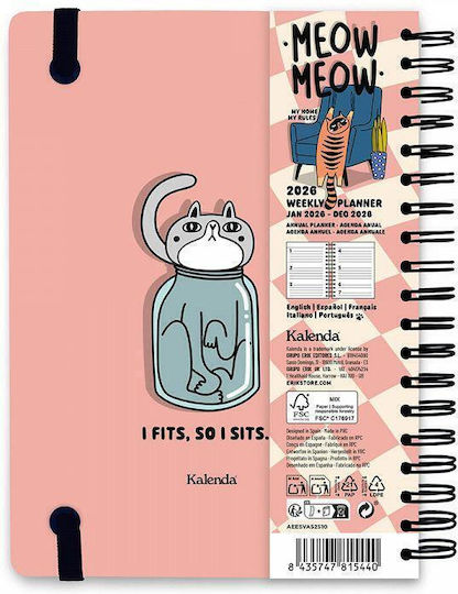 Grupo Erik Weekly Agendas 2026 Lilac 14.8x21cm