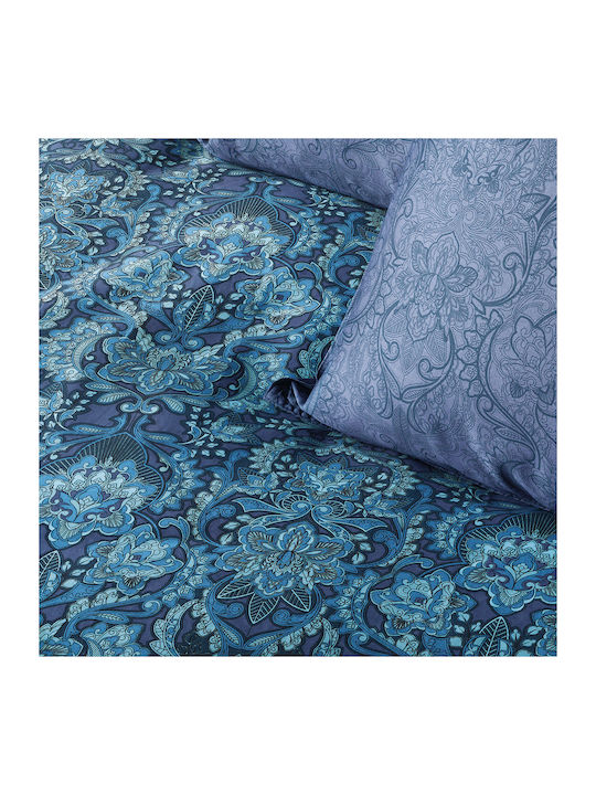 Kentia Sheet Sets Queen 240x270cm. Stylish Sharif Blue 4pcs