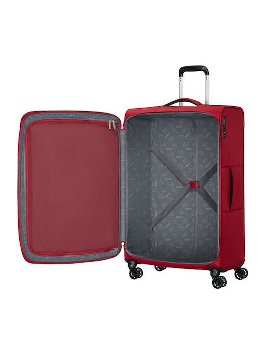 American Tourister Cloudrider Large Travel Suitcase Fabric Astral Red with 4 Wheels Height 78cm 157367-0424