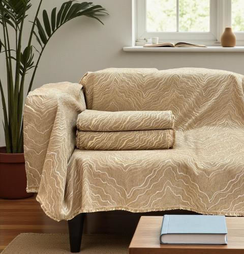 Linea Home Volcan Set De Pleduri 3 Buc Șenilă Bej