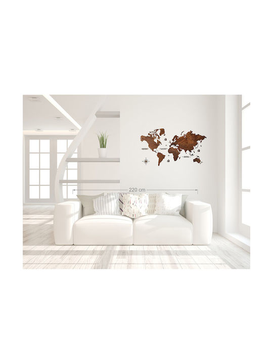 Woodmymap Handmade Wall Decor Made of Wood 115x65cm