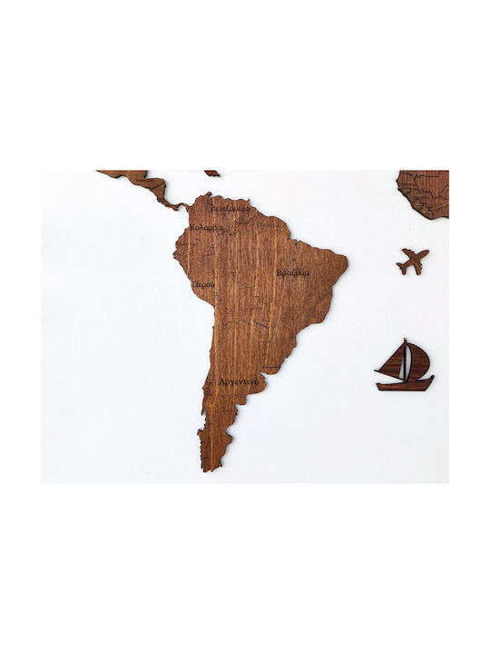 Woodmymap Handmade Wall Decor Made of Wood 115x65cm