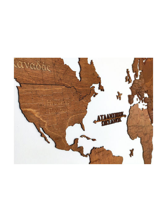Woodmymap Handmade Wall Decor Made of Wood 115x65cm