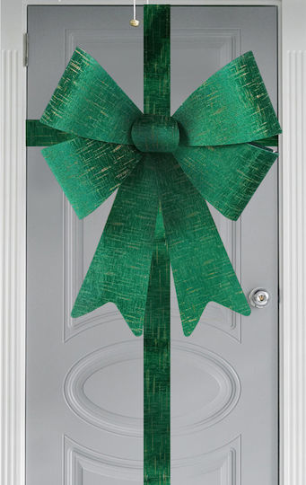 Due esse Christmas Door Bow Green Velvet 55x5x61cm