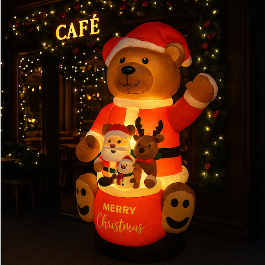 Due esse Christmas Illuminated Figure Bear Inflatable 260cm