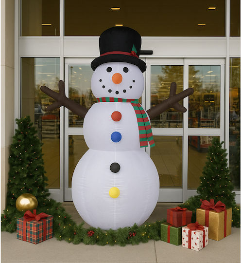 Due esse Christmas Illuminated Figure Snowman Inflatable 366cm