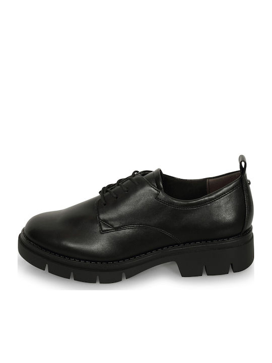 Women's Synthetic Leather Oxford Shoes Black