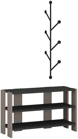Entry Furniture with Hanger & Shoe Rack Beige, Anthracite 30x83x43cm Entry Furniture with Hanger & Shoe Rack Beige, Anthracite 30x83x43cm