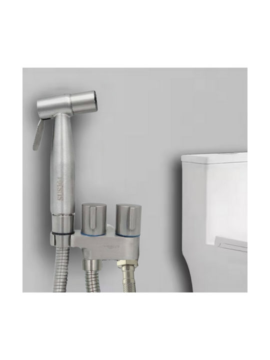 Uncle George Wall Mounted Bidet Set Silver Uncle George Wall Mounted Bidet Set Silver