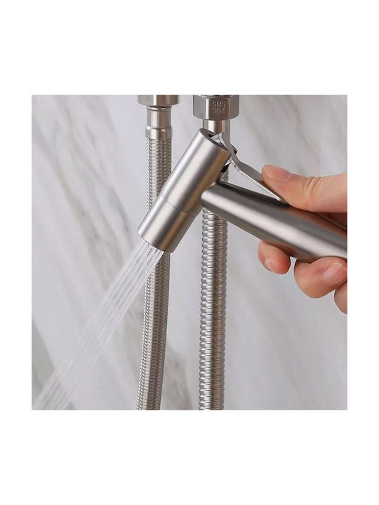 Uncle George Wall Mounted Bidet Set Silver