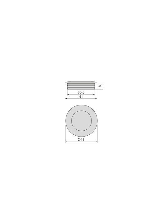 Finetto Silver Door Flush Handle 35mm (Hole Centers 35mm) 243-80293##BSN