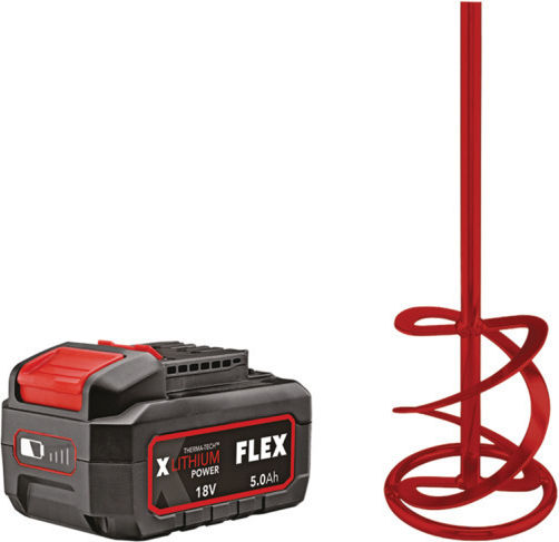 Flex Mxe 18.0 Ec + Αναδευτήρας Μπαταρίας 18V 1x5Ah με Εξάρτημα Ανάδευσης