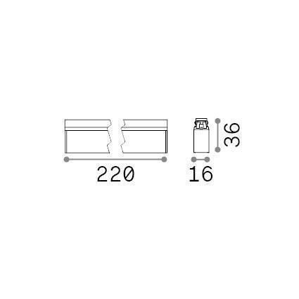 Ideal Lux Accent LED Линейно Осветително Тяло За Таван 16W Топло Бяло IP20 М22xД3.6xВ1.6см