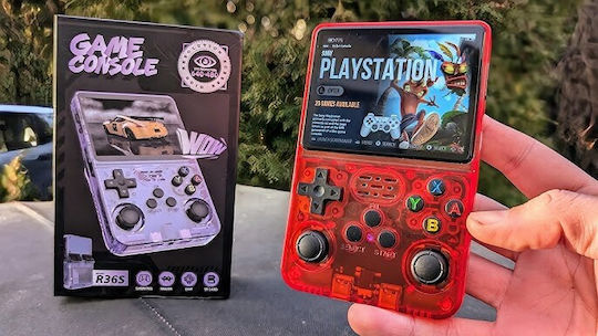 Retro Handheld-Konsolen R36S 3.5" IPS Mit Doppeltem RAM-Chip Mit 15.000 Kinder-Videospiele 64GB ArKOS 2.0 Rotes