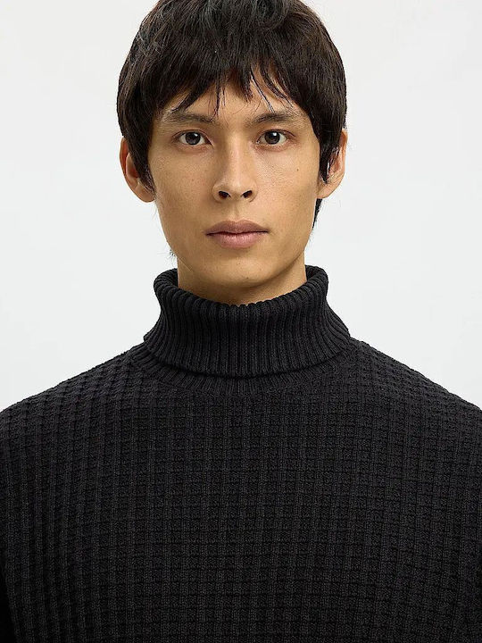 Long Sleeve Men's Blouse Black
