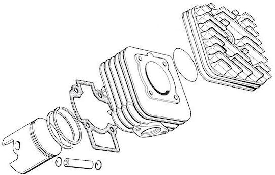 Set Motor Scuter 2t 50cc Piaggio Răcire Aer