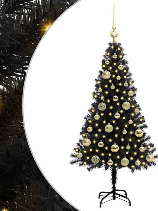 Weihnachtsbaum Basis 120cm mit LED-Beleuchtung Schwarz