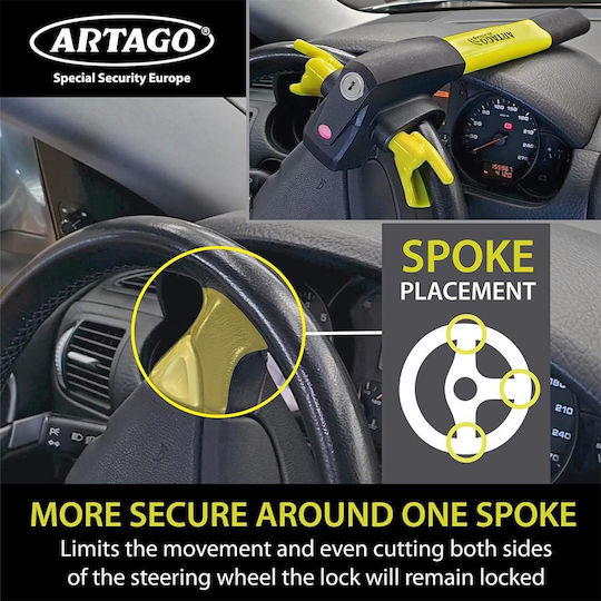 Artago Anti-theft Car Steering Wheel Lock with Alarm