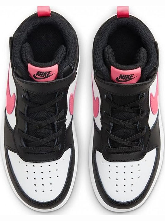 Court Borough Mid 2 Kids Sneakers High With Hoop & Loop Closure Black