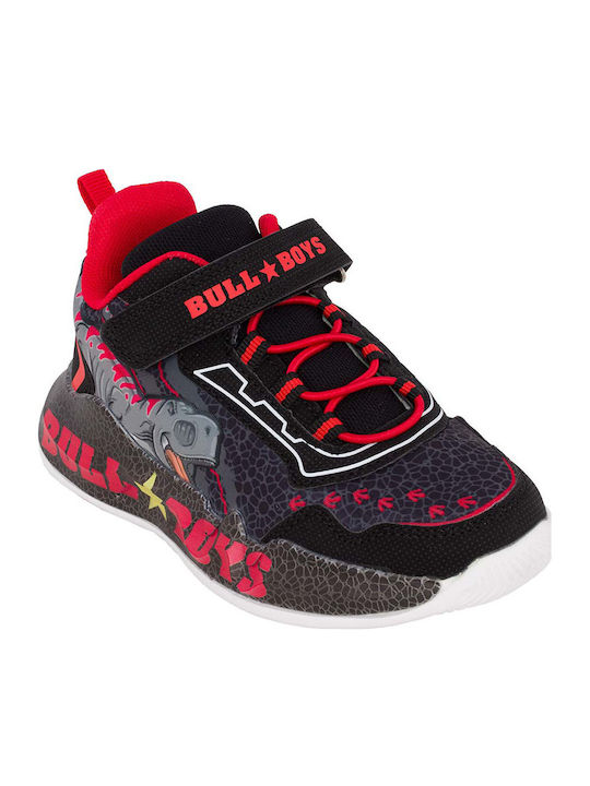T-rex Παιδικά Sneakers με Σκρατς & Φωτάκια Μαύρα