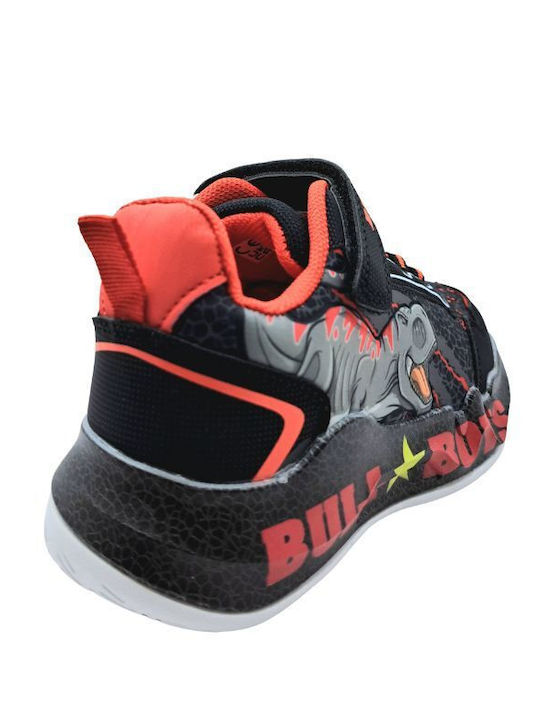 T-rex Παιδικά Sneakers με Σκρατς & Φωτάκια Μαύρα