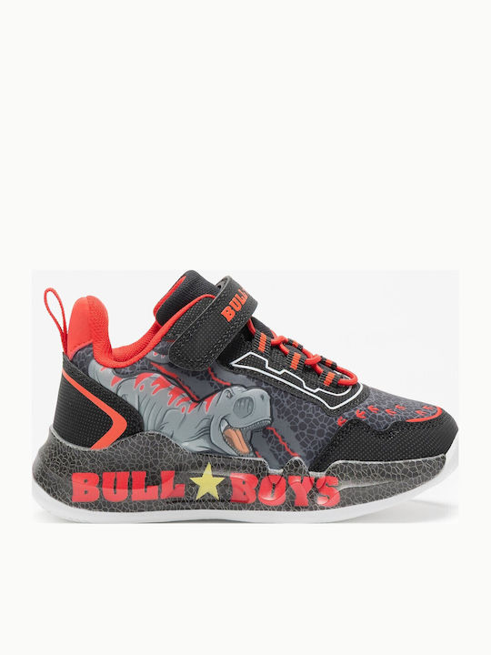 T-rex Παιδικά Sneakers με Σκρατς & Φωτάκια Μαύρα
