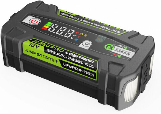 Lokithor J2250 Pro Φορητός Εκκινητής Μπαταρίας Αυτοκινήτου με Power Bank / USB / Τρόμπα 2250A
