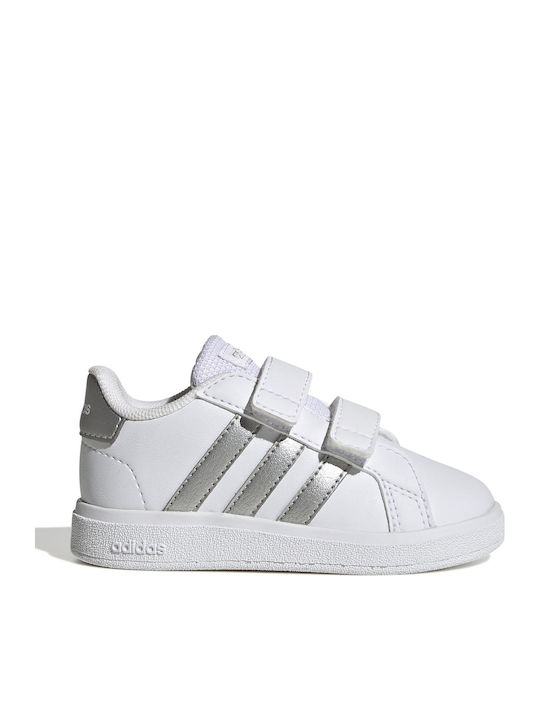 Grand Court 2.0 CF I Kids Sneakers with Hoop & Loop Closure Cloud White / Matte Silver