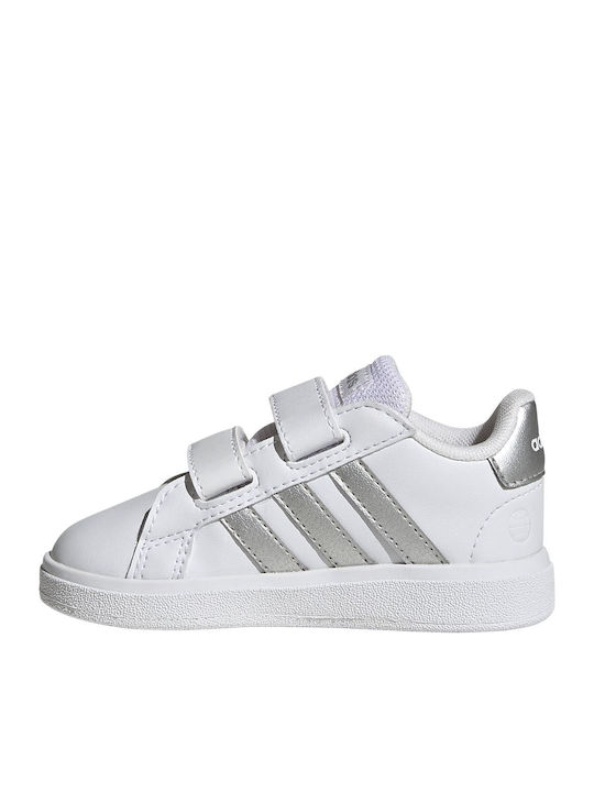 Grand Court 2.0 CF I Kids Sneakers with Hoop & Loop Closure Cloud White / Matte Silver