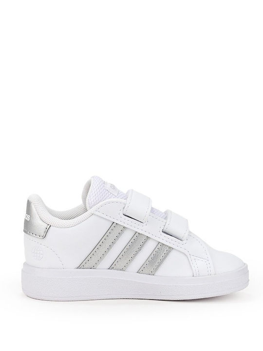 Grand Court 2.0 CF I Kids Sneakers with Hoop & Loop Closure Cloud White / Matte Silver