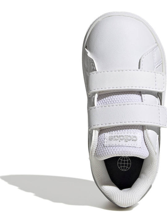 Grand Court 2.0 CF I Kids Sneakers with Hoop & Loop Closure Cloud White / Matte Silver