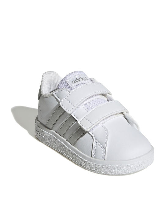 Grand Court 2.0 CF I Kids Sneakers with Hoop & Loop Closure Cloud White / Matte Silver