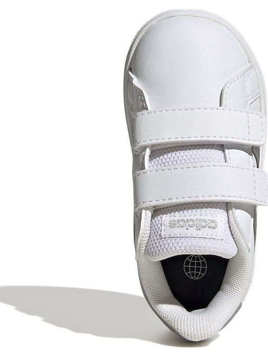 Grand Court 2.0 CF I Kids Sneakers with Hoop & Loop Closure Cloud White / Matte Silver