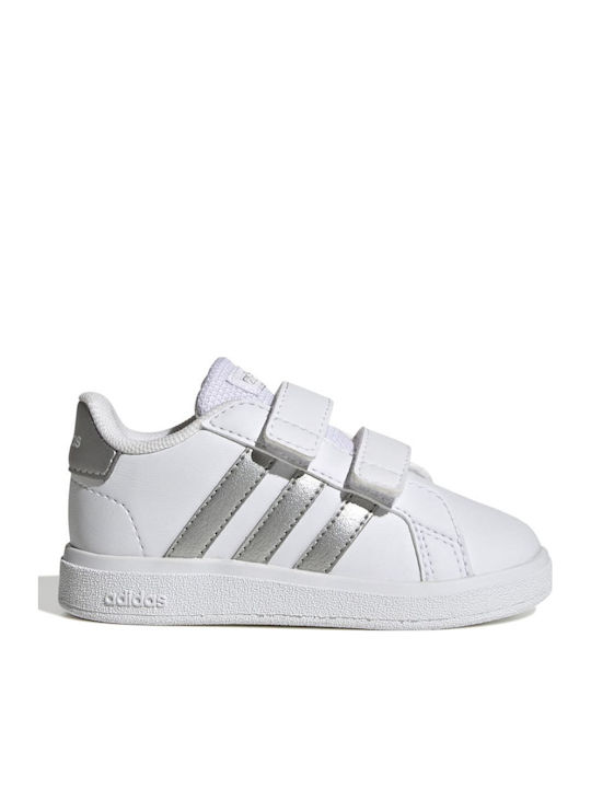 Grand Court 2.0 CF I Kids Sneakers with Hoop & Loop Closure Cloud White / Matte Silver