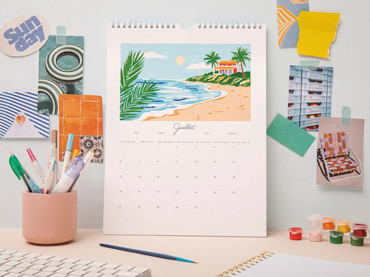 La Petite Épicerie Painting Numbers Monthly Wall Diary 2026 24.5x32.5cm