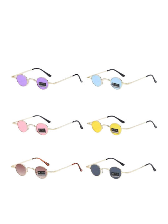 Max Air Unisex Sunglasses with Gold Metal Frame and Brown Gradient Lens