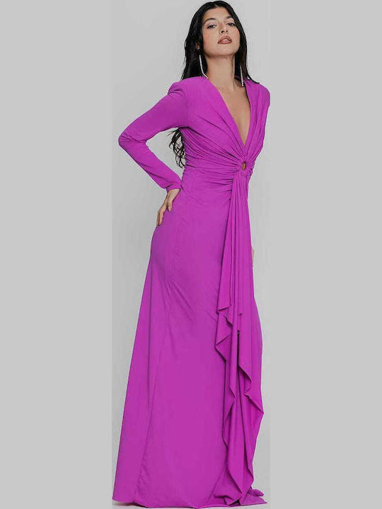 Maxi Kleid für Hochzeit / Taufe Fuchsia