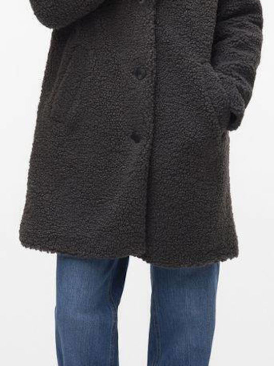 Women's Black Coat Teddy