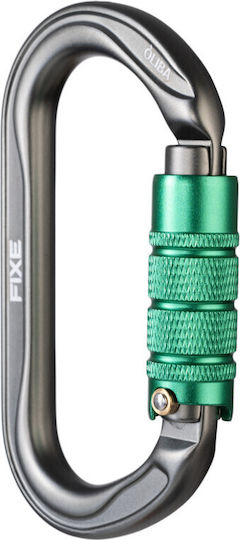 Fixe Oliba Triple Lock Anthracite Green Carabiner Ασφαλειας