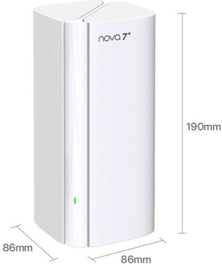 Tenda EE3 Pro WiFi Mesh Network Access Point Wi‑Fi 7 Dual Band (2.4 & 5GHz) σε Τριπλό Kit Λευκό